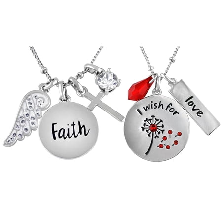 Truly Inspired Swarovski Crystal & Silver-Tone Inspirational Pendant Collection