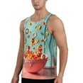 thumbnail image 2 of Pofeuu Floating Colorful Cereal Print Men's Workout Tank Tops Sleeveless Muscle Gym Shirt Quick Dry-4X-Large, 2 of 7