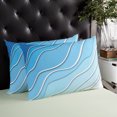 thumbnail image 3 of Ombre Blue and White Throw Pillow Cover Case, Couch Sofa Bed Pillowcase, Soft Decorative Lumbar Pillow Protector, Abstract Modern Lines Winter 12x20Inch Reversible Pillow Shams with Zipper, 3 of 6