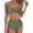 Army Green, variant on Women's Two Piece Bikini Set Underwire Push Up Top High Waisted Bottoms Floral Print Swimsuit for Beach Pool Vacation