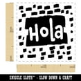 thumbnail image 2 of Hola Hello Spanish Doodle Self-Inking Rubber Stamp Ink Stamper - Pink Ink - Small 1 Inch, 2 of 7