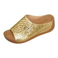 thumbnail image 4 of Dakaela Womens Summer Beach Sandals Open Toe Wedge Slides Ladies Comfortable Dressy Platform Slippers, 4 of 5