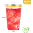 thumbnail image 4 of 200PCS Gold Plastic Cups for Party, Disposable Gold Rim Cups, Plastic Cocktail Glasses for Wedding, Thanksgiving, Christmas, and Parties, 4 of 4