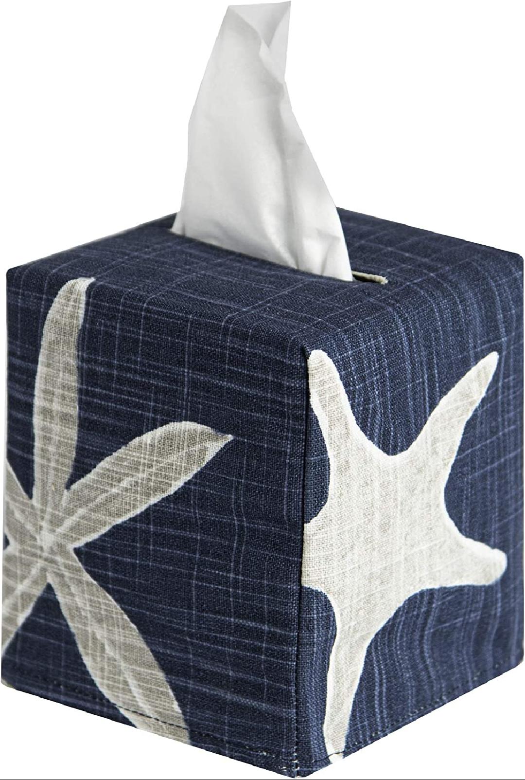 Fabric Tissue Box Cover, Tissue Holder Slipcover, Slips Over Square