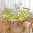 thumbnail image 3 of Yellow Lemon Fruit Clusters White Pattern Round Fitted Tablecloth with Elastic Edge,Dining Table Cover Waterproof,Outdoor Round Tablecloth for Camping,Dining,Indoor and Outdoor, 3 of 7