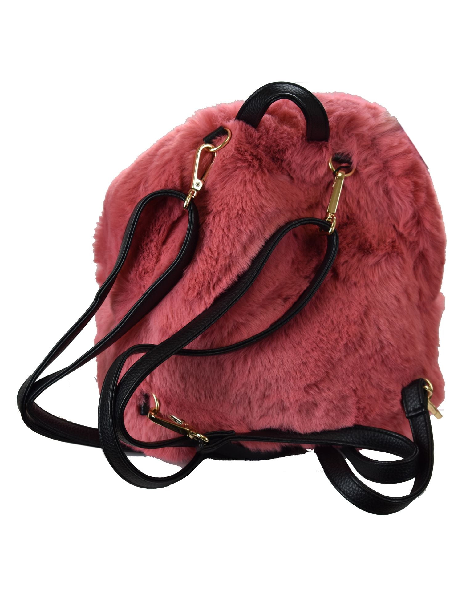 C.C Women's Faux Fur Fuzzy Backpack Schoolbag Shoulder Bag Purse