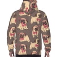 thumbnail image 7 of Rateoe Cut Pug Pattern Mens Hoodie, Pullover Hooded Sweatshirt, Kangaroo Pocket Hoodie Ideal for Daily Wear, Travel and Home-Large, 7 of 7