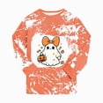 thumbnail image 4 of TOWED22 Girls Boys Halloween Pajamas Big Boys Pjs Set Pumpkin Ghost Graphic Long Sleeve and Pants Jammies 2 Piece Boys Sleepwear Lounge Clothe(Orange,2-3 Y), 4 of 8