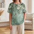 thumbnail image 4 of Womens Summer Short Sleeve Tops Basic Henley Neck Button Down Blouses Flowy Tunic Shirts Trendy Outfits with Pocket, 4 of 6