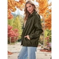 thumbnail image 3 of Womens Oversized Leather Jackets Faux Suede Fall Fashion Coats Winter Outfits Clothes Y2k Tops Green XL, 3 of 6