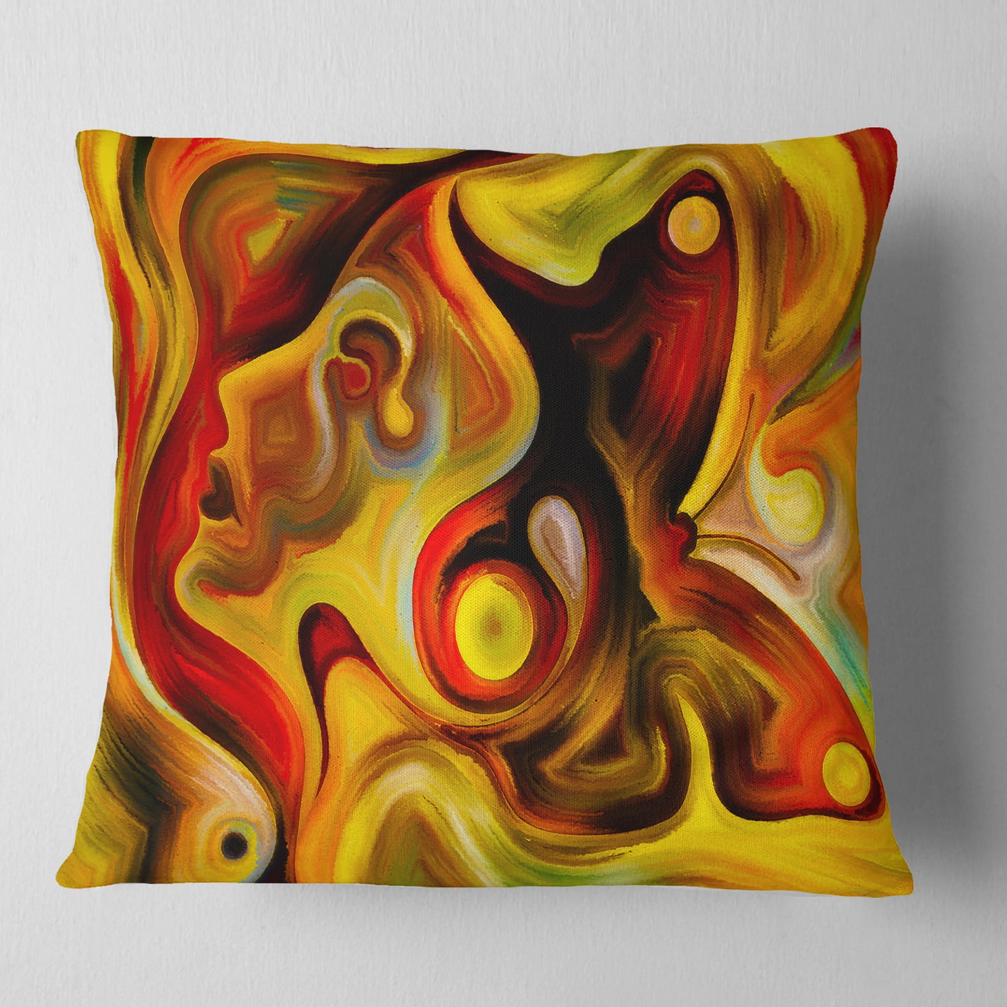 Designart Butterfly s Emotions - Abstract Throw Pillow - 16x16