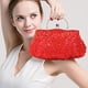 thumbnail image 4 of Bolso de mano con diseño floral de lentejuelas y cuentas, bolso de mano rojo, 4 of 5