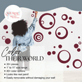 thumbnail image 2 of Wall Vinyl Sticker Decal Circles, Rings, Dots 25+pc 11in Large Home Decor, Burgundy, 2 of 4