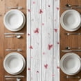 thumbnail image 4 of Table Runner 72 Inches Long for Kitchen Dining, Watercolor Pink Flowers Dresser Scarf Farmhouse, Dining Table Decorations for Wedding/Parties, Spring Flowers Botanical Wood Grain 13 x 72 In, 4 of 8