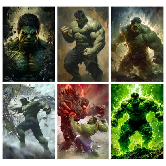 6PCS The Hulk Theme Bedroom Wall Decoration Posters (8X10 in) Unframed