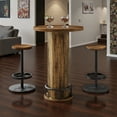 thumbnail image 3 of Spaco Industrial Bar Table Set with High-Top Round Wood Table & Stools, Durable & Stylish Table & Stools for Indoor as Home, Bar, Kitchen, Easy Assembly, Brown, 3 of 22