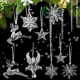 thumbnail image 4 of 24/2 piezas de copos de nieve transparentes para árbol de Navidad, adornos de carámbanos para fiestas navideñas de invierno, adornos colgantes transparentes, 4 of 5