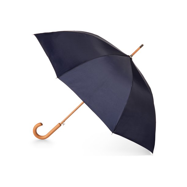 totes Raines Wood Handle Stick Umbrella, Black