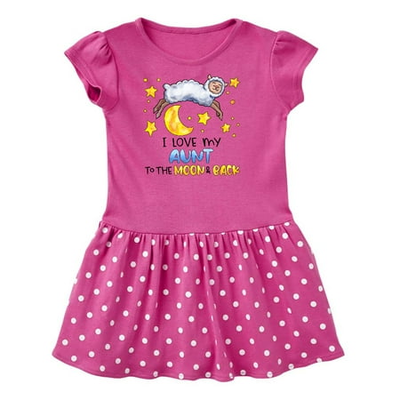 

Inktastic I Love my Aunt to the Moon and Back Cute Sheep Gift Toddler Girl Dress