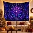 thumbnail image 3 of Purple Lotus on Dark Nebula Background, Mystical Celestial for Meditation Enthusiasts, Cosmic Mandala Art Decor, Birthday Gift, Tapestry Wall Hanging for Yoga Room and Bedroom, 3 of 7