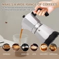 thumbnail image 6 of Aluminum Electric Moka Pot 5-6 Cup 270ml Express Coffee Maker Stovetop Espresso Portable Coffeemaker Italian Classic Brewing Greca Cafe Mocha With Removable Base And Overheating Protection Machine, 6 of 9