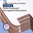 thumbnail image 3 of BOX USA Small Shipping Boxes 6"L x 6"W x 1.25"H, 50-Pack | Cardboard Box Crush-Proof Carton for Mailing, Storing, Package, Gifts, Crafts, Business or Home, White, 3 of 6