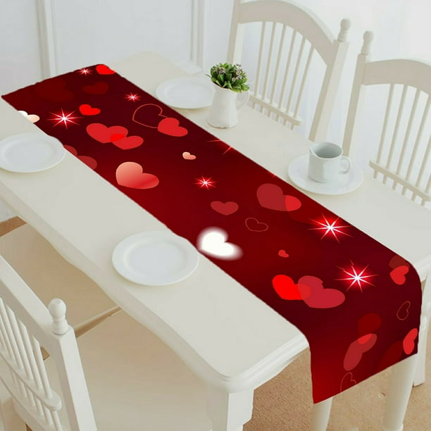 ECZJNT Valentines Sparkling table runner table cloth tea table cloth