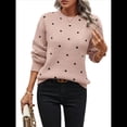 thumbnail image 3 of Suéteres de Lunares para Mujer, Jersey de Punto de Larga y Cuello Redondo. Rosa M, 3 of 9