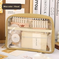 Under $1 Pencil Case, Hwkond Clear Pencil Pouch Campus Supplies Large Cute Pencil Case for Student Preppy Pencil Case 10-layer Categorized Back to College