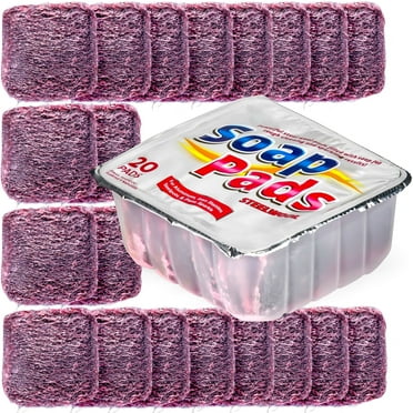 SteadMax Steel Wool Soap Pads, Heavy Duty Metal Scouring Pads, 20 Count Value Pack