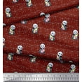 thumbnail image 2 of Soimoi Red Moss Georgette Fabric Bottle & Panda Dots Printed Craft Fabric by the Yard 42 Inch Wide, 2 of 3