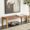 Brown Handmade Woven Seat Solid Rectangle 47" x 18" x 17", variant on DecMode Teak Wood Handmade Woven Seat Bench, Brown