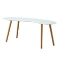 thumbnail image 4 of Convenience Concepts Oslo Bean-Shaped Coffee Table in Glossy White Wood Finish, 4 of 6