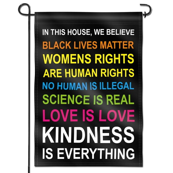 Anley Double Sided Garden Flag, In This House We Believe Decorative Garden Flags for Home Decor - 18 x 12.5 Inch