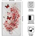 thumbnail image 2 of Pink Floral Butterfly Hand Towel - Butterflies Face Towels Set of 2 Plum Blossom Flowers Kitchen Tea Towels Flower Fingertip Towel for Bathroom Hotel Spa Decor Gift 28.3x14.4in, 2 of 16