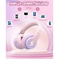 thumbnail image 2 of Auriculares Bluetooth Diadema Inalámbricos Para Niños 45h Rosa/Morado, 2 of 4