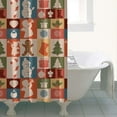 thumbnail image 4 of Multicolor Christmas Icon Pattern Shower Curtain 36"x72" ,Bathroom Decorative Shower Curtains Set with 12 Hooks,Modern Waterproof Washable Shower Curtain, 4 of 6