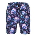thumbnail image 3 of Cauagu Blue Skull Crystal Print Men's Swim Trunks,Hawaiian Bathing Suit Swimsuits Beach Shorts with Pockets for Men Quick Dry Swimming Board Shorts-X-Large, 3 of 6