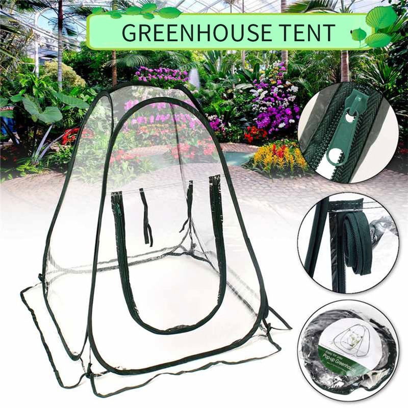 Small Tent Pop up Greenhouse Clear PVC Backyard Flowerpot Cover Portable 