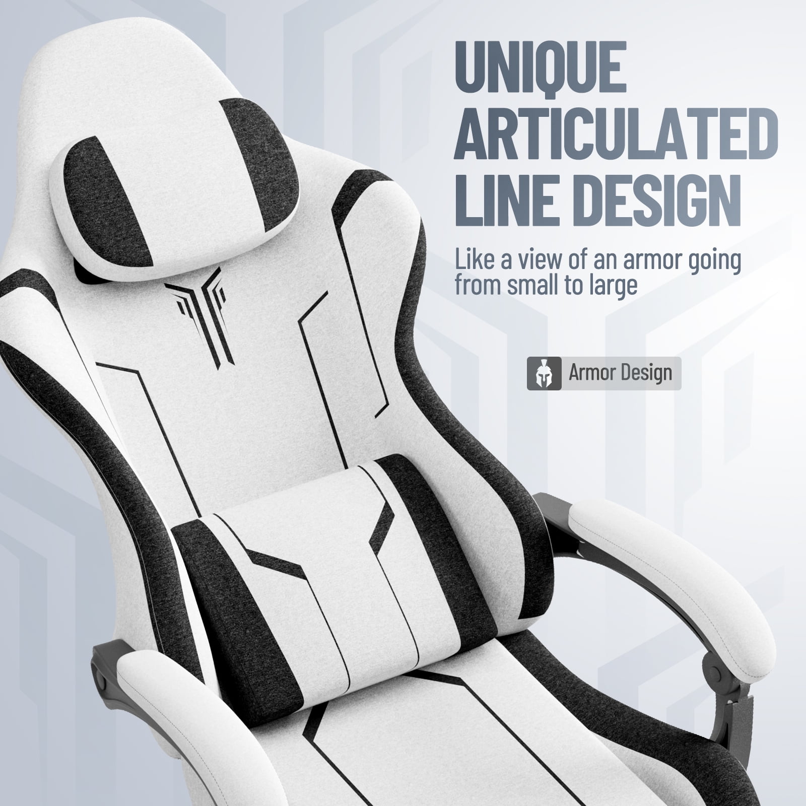 SOONTRANS Gaming Chair for Adults, Leather Office Chair with Footrest & Massage Lumbar Support, High Back Gamer Game Chairs, White/Black
