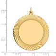 thumbnail image 2 of 14k Yellow Gold Solid Etched Design .027 Gauge Circular Engravable Disc Charm Pendant, 2 of 5