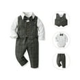 thumbnail image 2 of Gerichy Toddler Baby Boy Clothes Fall Winter Outfit, Boys Long Sleeve Shirt Romper Bodysuit Pants Coat With Tie 4pcs Child Kids Gentleman Outfits, 2 of 4