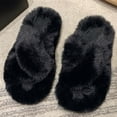 thumbnail image 4 of Zapatillas Calientes Zapatillas de felpa acogedoras con punta abierta para mujer, suministros para el hogar de espuma viscoelástica (negro 39), 4 of 9