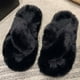 thumbnail image 4 of Zapatillas Calientes Zapatillas de felpa acogedoras con punta abierta para mujer, suministros para el hogar de espuma viscoelástica (negro 40), 4 of 9