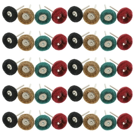 

40PCS Abrasive Nylon Wheel Buffing Polishing Wheel Set for Rotary Tool (Red Yellow Green Black Each Color 10PCS)