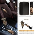 thumbnail image 4 of Renewold 14 PCS Car Seat Cover Set, with Steering Wheel Seat Belt Strap Armrest Cover Cup Holder Trash Bag Gear Shift Knob Cover Set Rear View Mirror Protector, Brown Horse Floral, 4 of 7