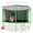 Green, variant on LHX Trampoline with Basketball Hoop 14FT 1400LBS Outdoor Trampolines for Kids Adults Backyard Heavy Duty Round Trampoline with Safety Enclosure Net, Lights, Sprinklers, Socks, No Gap Design