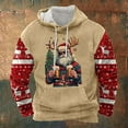 thumbnail image 2 of Mens Hoodie Tops Fashion Relaxed Christmas Printed Long Sleeve Mens Autumn And Winter Clothes,Khaki,3XL, 2 of 5