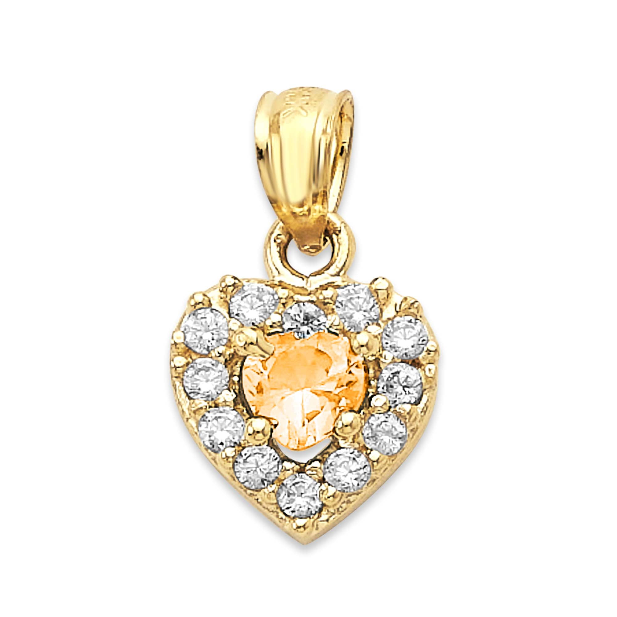 14k Solid Gold Birthstone Heart 