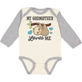 thumbnail image 3 of Inktastic My Godmother Loves Me with Sloth and Hearts Boys or Girls Long Sleeve Baby Bodysuit, 3 of 5